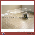 Transparent Acrylic Coffee Table with Magazine Rack/holder